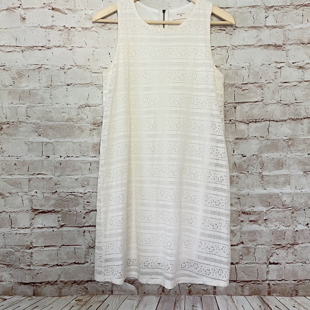 Everly sleeveless lace shift dress